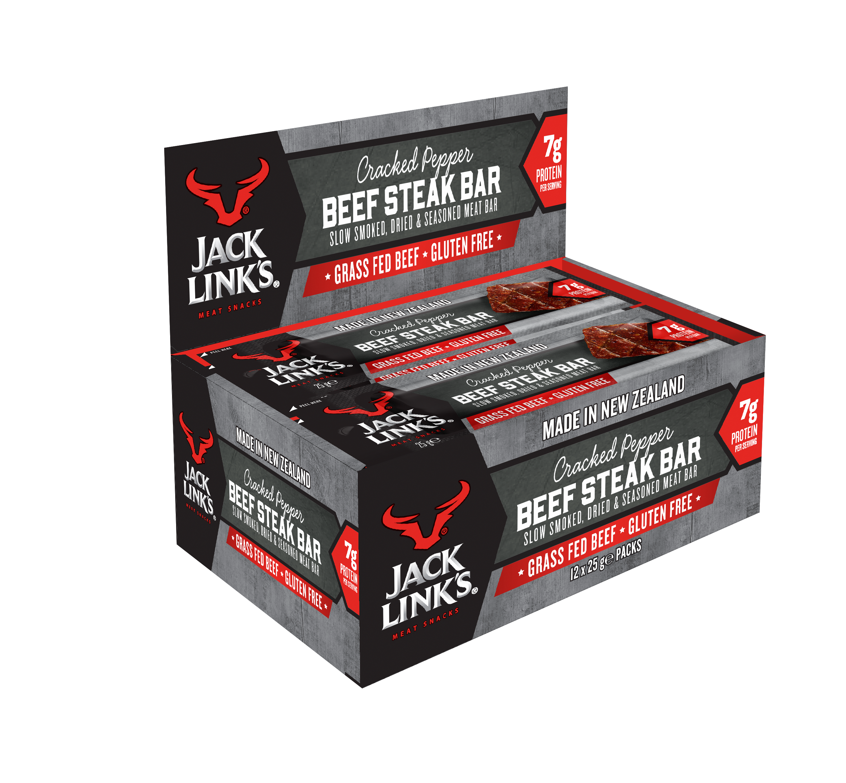Peppered Beef Steak Bar 25g | 12 Pack