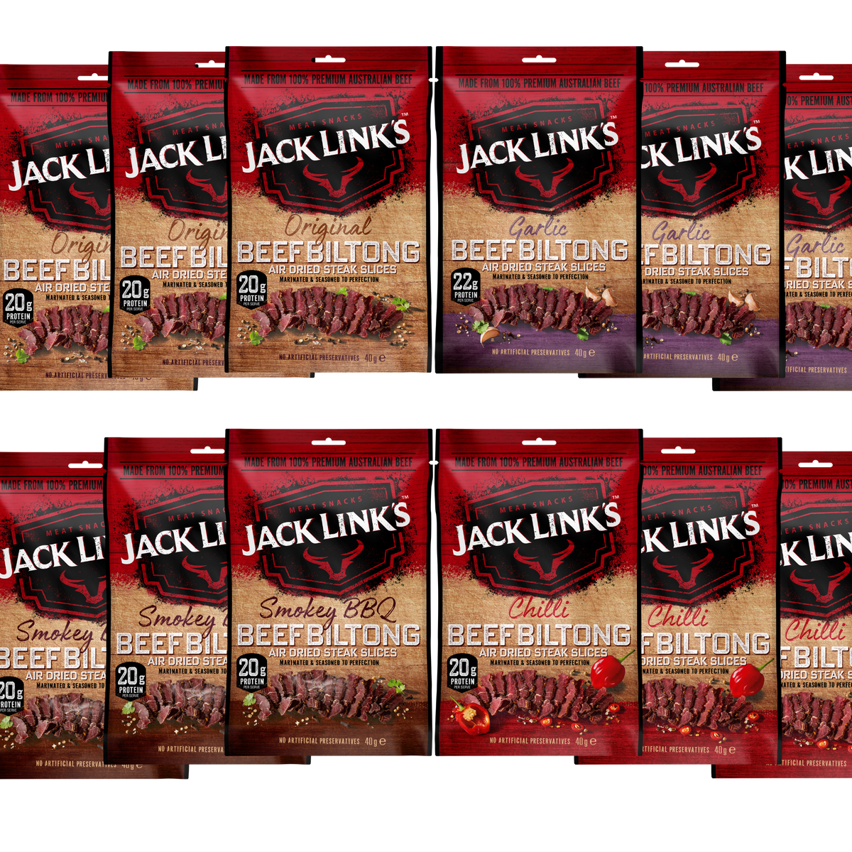 Billtong Sampler Pack 40g | 12 Pack