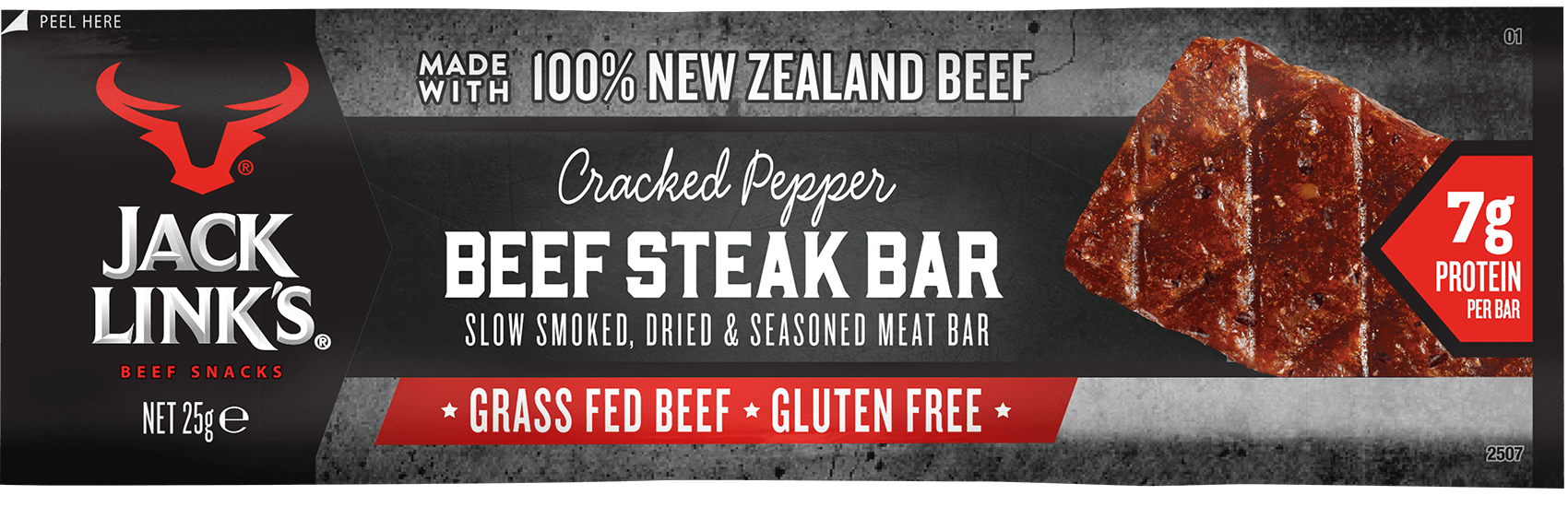 Peppered Beef Steak Bar 25g | 12 Pack